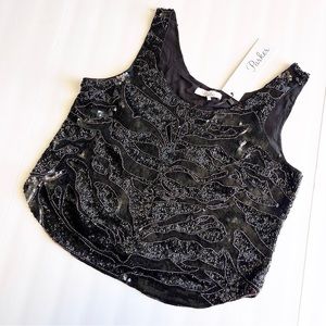 NWT Parker Sequin Beaded Crop Tank Top